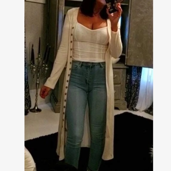 013 Casual Ribbed Button up Long Cardigan - Picture 2 of 7